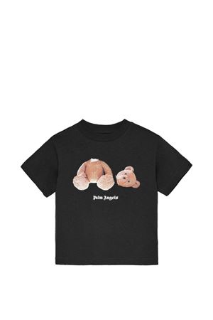 black fabric t-shirt PALM ANGELS KIDS | PBAA003S26JER001110